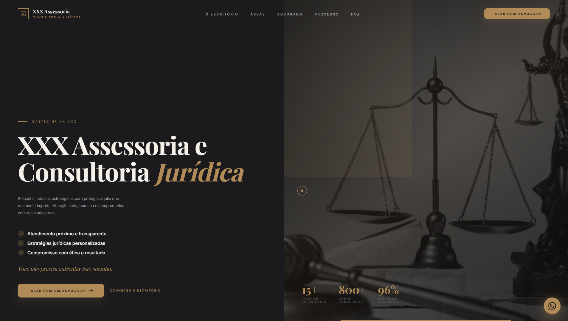 Imagem site de advocacia desenvolvido pela Lumynix